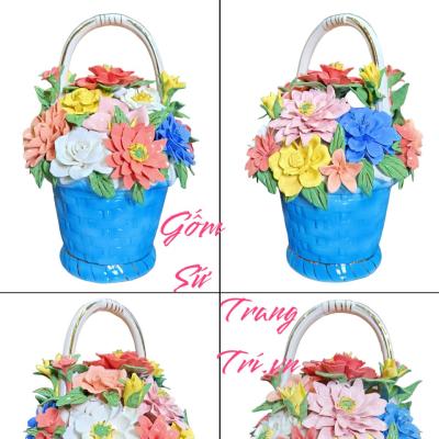 GIỎ HOA SỨ - HÀNG THỦ CÔNG CAO CẤP - Quà Tặng Tân Gia, Khai Trương, Sinh Nhật
